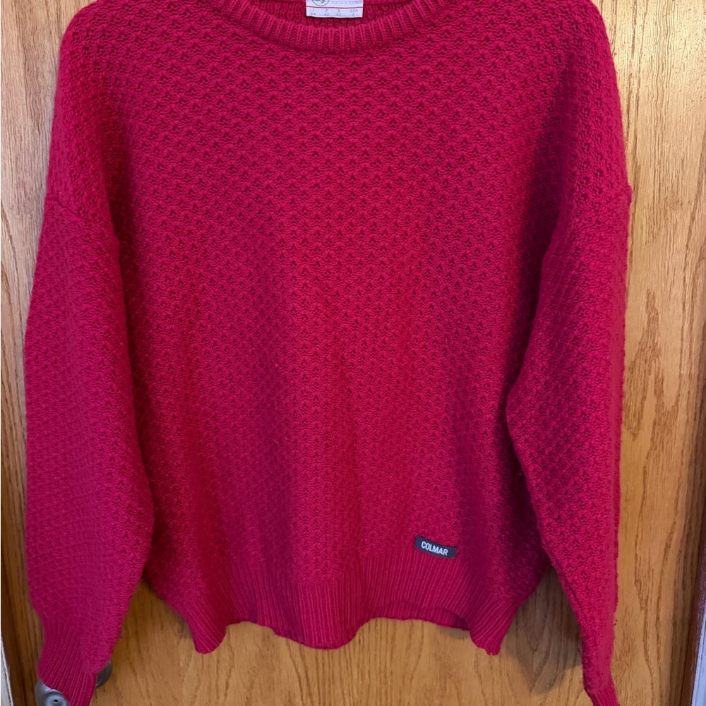 Colmar Women's Pink Wool Blend Vintage Crewneck Sweater